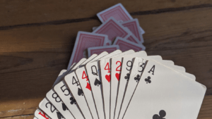 close up image of a playing card