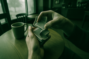 one-handed card shuffle technique
