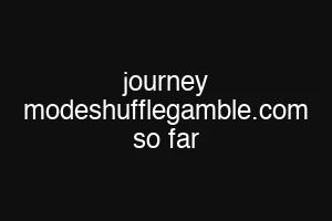 journey modeshufflegamble.com so far