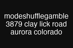 modeshufflegamble 3879 clay lick road aurora colorado